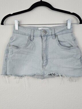 Cotton On High Rise Lightwash Denim Mini Skirt